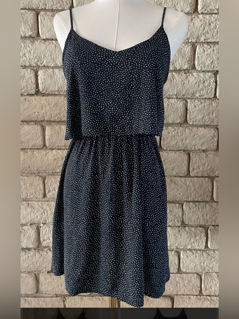 H&M Black Mini Dress with White Polka Dots